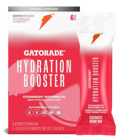 Gatorade Hydration Booster Electrolyte Drink Mix Powder, Strawberry Watermelon, 2.1 oz, 6 Pack