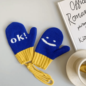Winter Blue Gloves Mittens for Boys Girls (Color: Blue)