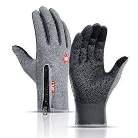 Hot Winter Gloves For Men Women Touchscreen Warm Outdoor Cycling Driving Motorcycle Cold Gloves Windproof Non-Slip Womens Gloves (Color: gray, Gloves Size: S)