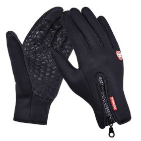 Hot Winter Gloves For Men Women Touchscreen Warm Outdoor Cycling Driving Motorcycle Cold Gloves Windproof Non-Slip Womens Gloves (Color: Black, Gloves Size: L)