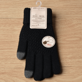 2021 Winter Men's Warm Gloves Genuine Suede Pig Leather Gloves Mittens Male Thick Bike Motorcycle Gloves Men Knitted Guantes (Color: Black C)