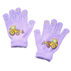 Warmom Children Gloves Winter Baby Boys Girls Warm Gloves Infant Baby Mittens Children Toddler Kids Full Finger Mittens (Color: Purple)