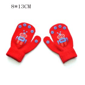 Warmom Children Gloves Winter Baby Boys Girls Warm Gloves Infant Baby Mittens Children Toddler Kids Full Finger Mittens (Color: 1813red)