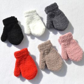 Warm Plush Thick Warm Baby Gloves Winter Plus Velvet Mittens Children Kid Coral Fleece Full Finger Gloves For 1-4Y Kids Gloves (Color: 6 Pairs Random, Ships From: China)