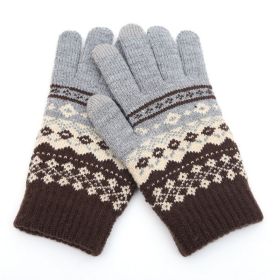 Winter Touch Screen Gloves Women Men Warm Stretch Knit Mittens Imitation Wool Full Finger Guantes Female Crochet Luvas Thicken (Color: Style 2 Gary, Gloves Size: One size)