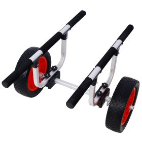 Heavy Duty Kayak Cart,Width Adjustable Canoe Cart with 12inch Flatfree Beach Wheels Boat Dolly Cart Transport Carrier (Color: as Pic)